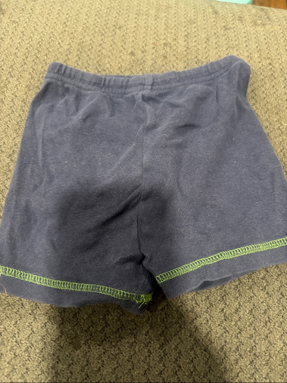 🟢10/$10 - Navy Toddler Shorts with Green Stitching
